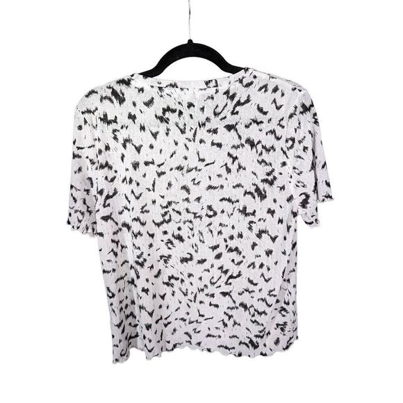 NINE WEST T Shirt Black White Short Sleeve Women's Large - Picture 2 of 4